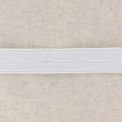 Buttonhole elastic - White, 20 mm