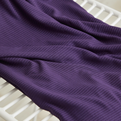 REMNANT 100x130 // Derby Ribbed Jersey - Purple Night