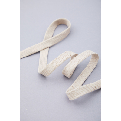 Flat Cotton Cord, 10 mm-Natural
