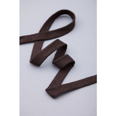 Flat Cotton Cord, 10 mm-Umber