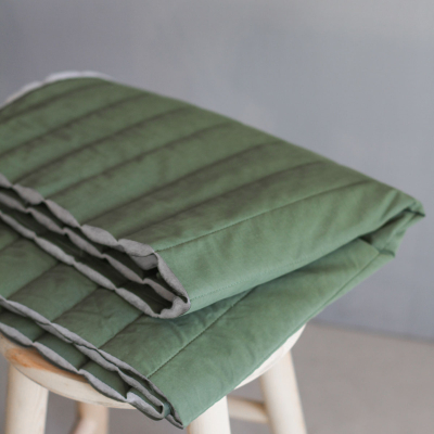 REMNANT 80x150 // Jordan Quilt - Green Khaki