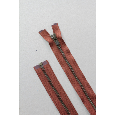 Separating Zipper (Metal)-75 cm-Sienna
