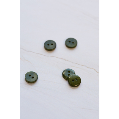 2-hole Corozo Button 11 mm - Green Khaki