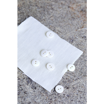 Curb Cotton Button 11 mm - Creamy White