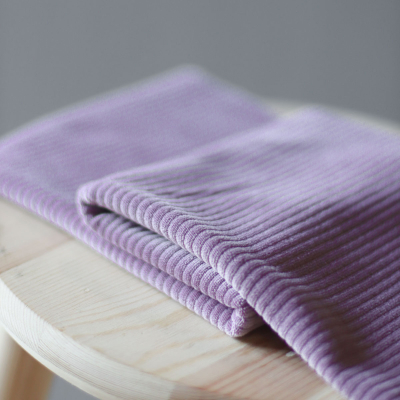 Mind the Maker – Organic Brushed Jacquard Knit – Large Check - Indigo/Lilac  - Stonemountain & Daughter Fabrics
