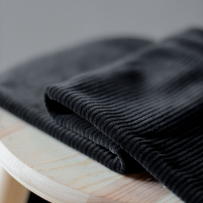 Organic Velvety Cord Knit - Black